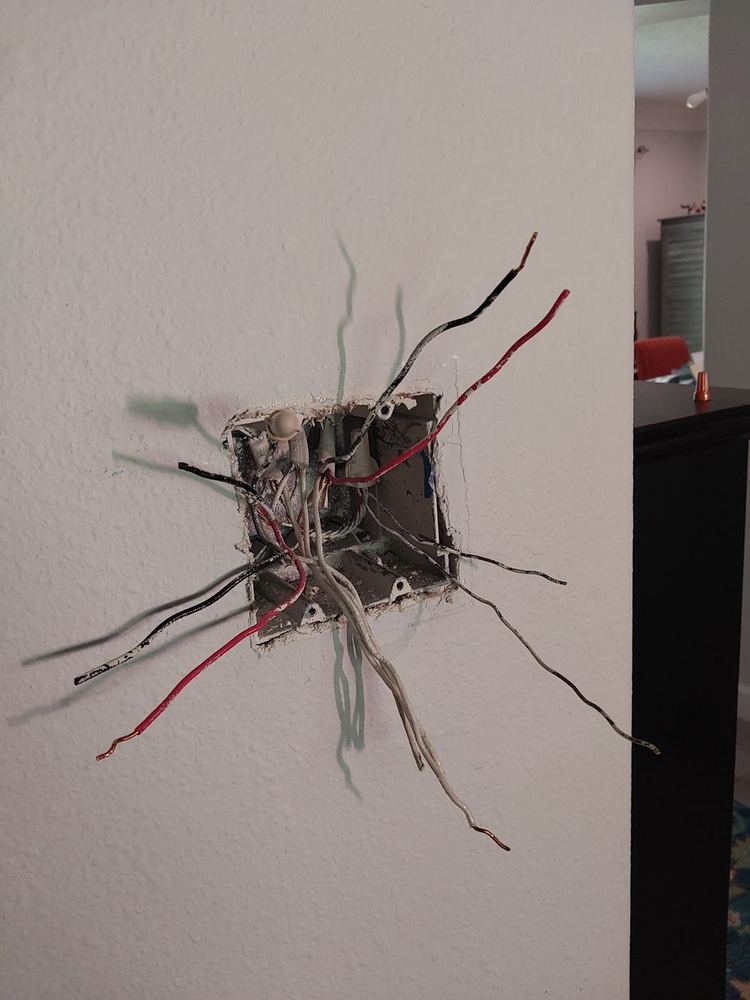 Electrical junction box repair in progress
