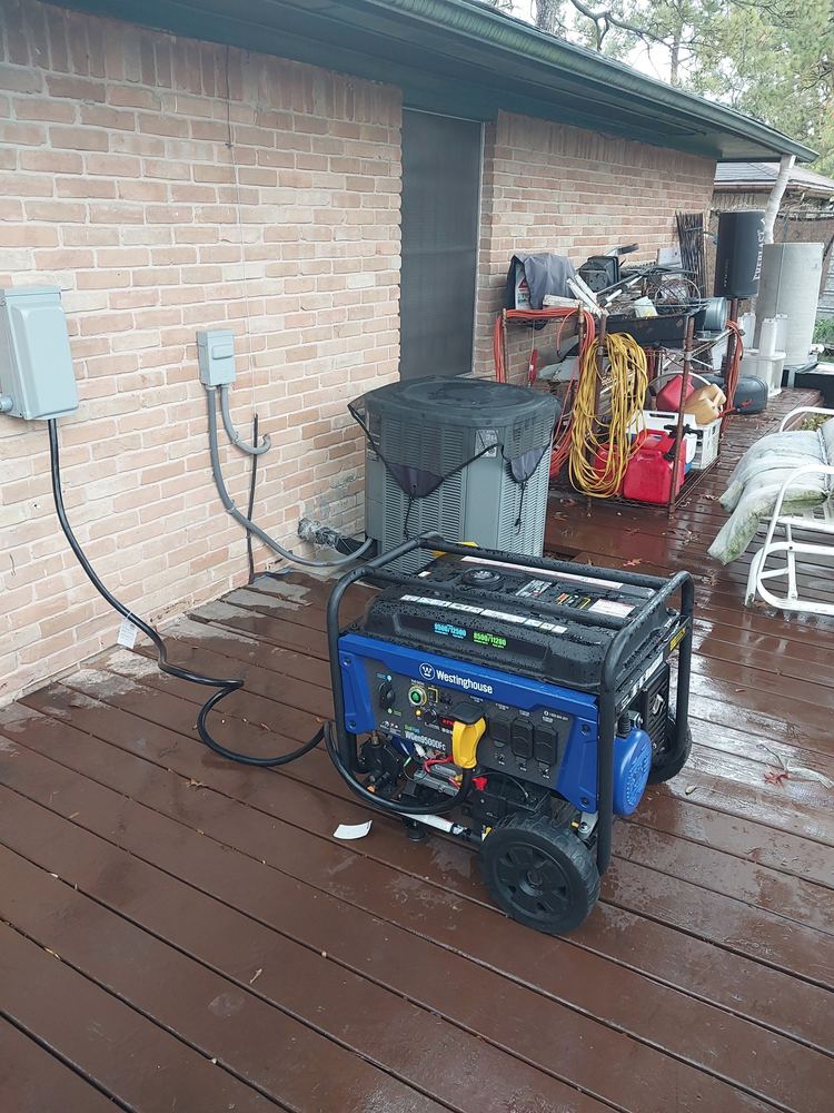 Portable generator inlet and transfer hookup installed